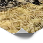 Antiek zwarte Stallion Horse Poster (Hoek)