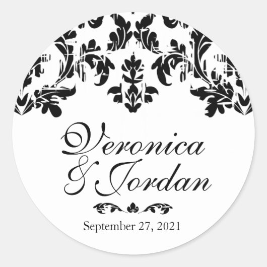 Antiek zwarte Stickers voor aangepaste bruiloft (Voorkant)