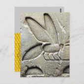 ANTIEK ZWARTE WITTE EGYPTISCHE HONING BEEKEEPER BRIEFKAART (Voorkant / Achterkant)