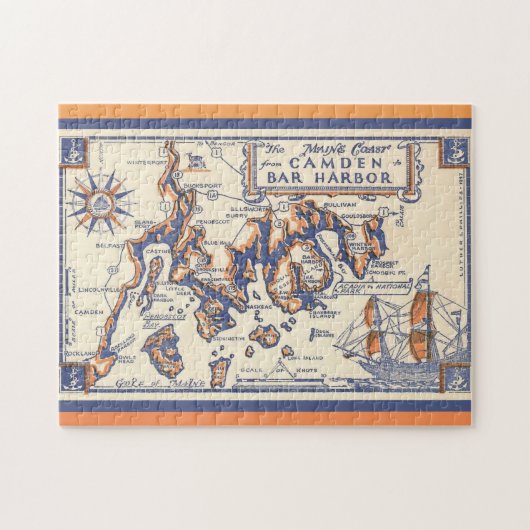 Antieke 11x14 Maine Kust Legpuzzel (Horizontaal)