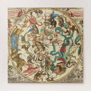 Antieke 1660 Sterrenkaart Zuidelijk Halfrond Legpuzzel