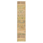 Antieke 1676 Engelse Sampler Print Korte Tafelloper (Voorkant)
