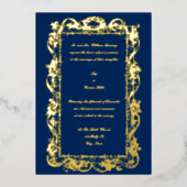 Antieke 1778 Barok Rococo Bloemenslingers Bruiloft Folie Uitnodiging (Voorkant)