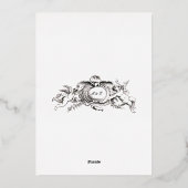 Antieke 1778 Barok Rococo Bloemenslingers Bruiloft Folie Uitnodiging (Achterkant)