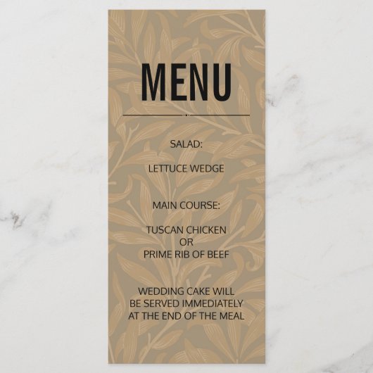 Antieke 1844 Victoriaanse Huwelijks bruiloft Kunst Menu (Voorkant)