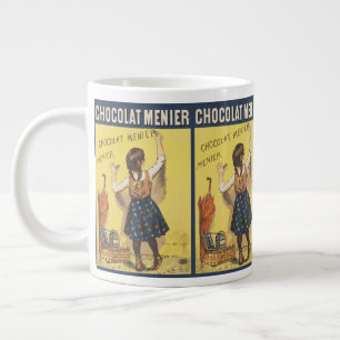 Antieke 1892 Chocolat Menier Franse Meisjes Kunst Grote Koffiekop