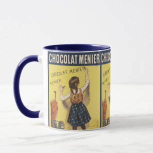 Antieke 1892 Chocolat Menier Franse Meisjes Kunst Mok