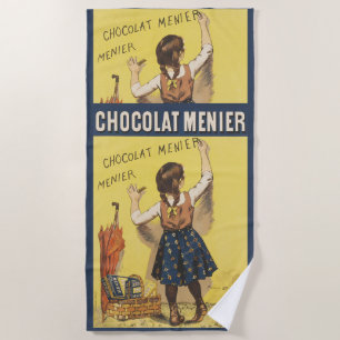 Antieke 1892 Chocolat Menier Franse Meisjes Kunst Strandlaken