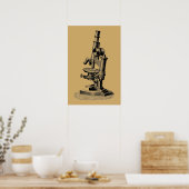 Antieke 1892 Microscoop "Steampunk" Kunst Poster (Keuken)