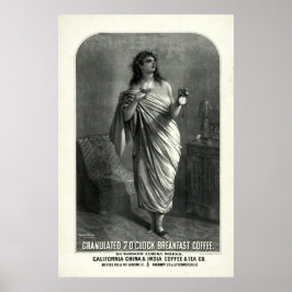 Antieke 1896 koffiereclame poster