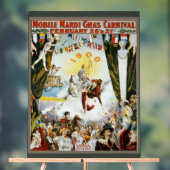 Antieke 1900 Mobile Mardi Gras Carnaval Poster Kun (Neutraal)
