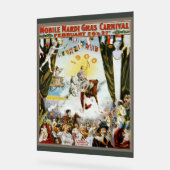 Antieke 1900 Mobile Mardi Gras Carnaval Poster Kun (Hoek)