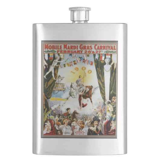 Antieke 1900 Mobile Mardi Gras Carnaval Poster Kun Flacon (Voorkant)