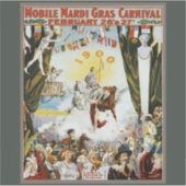 Antieke 1900 Mobile Mardi Gras Carnaval Poster Kun Sticker (Voorkant)