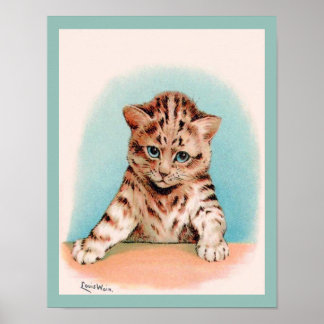 Antieke 1903 Louis Wain Kitten Poster