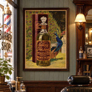 Antieke 1915 Kapper Haar Tonic Advertentie Poster