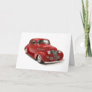 Antieke 1939 Rode Auto Geboortejaar Blanco