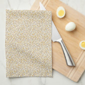 Antieke 1940s Mustard Berry & Leaf Theedoek (Quarter Fold)