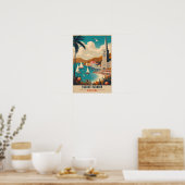 Antieke 1960s Antigua Engelse Haven Reis Poster (Keuken)