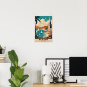 Antieke 1960s Antigua Engelse Haven Reis Poster (Thuiskantoor)