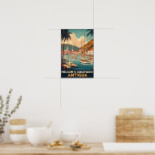 Antieke 1960s Antigua Engelse Haven Reis Poster (Keuken)