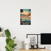 Antieke 1960s Antigua Engelse Haven Reis Poster (Thuiskantoor)