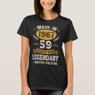 Antieke 1967 59 Jaar Oude Ontwerp T-shirt