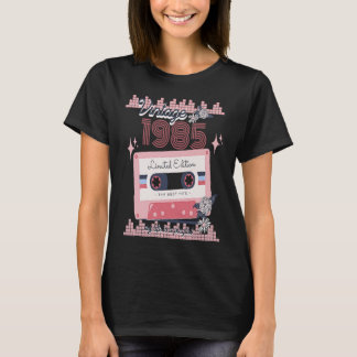 Antieke 1985 muziek cassette lied boho retro t-shirt