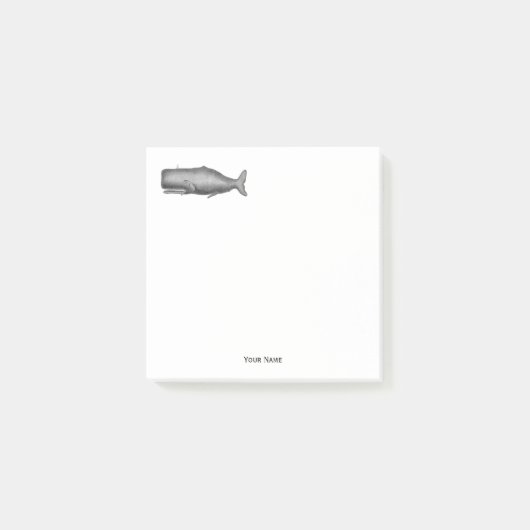 Antieke 19e-eeuwse tekening van een walvis post-it® notes (Voorkant)