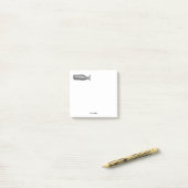 Antieke 19e-eeuwse tekening van een walvis post-it® notes (Op bureau)