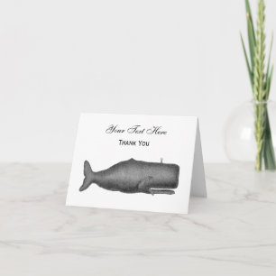Antieke 19e-eeuwse walvistekening N Bedankkaart