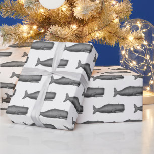 Antieke 19e-eeuwse walvistekening N Cadeaupapier