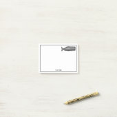 Antieke 19e-eeuwse walvistekening N Post-it® Notes (Op bureau)