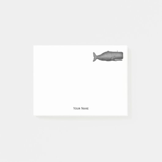 Antieke 19e-eeuwse walvistekening N Post-it® Notes (Voorkant)