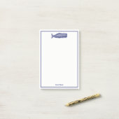 Antieke 19e-eeuwse walvistekening N Post-it® Notes (Op bureau)