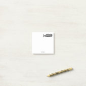 Antieke 19e-eeuwse walvistekening N Post-it® Notes (Op bureau)