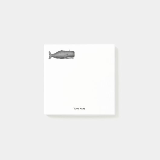 Antieke 19e-eeuwse walvistekening N Post-it® Notes (Voorkant)