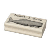 Antieke 19e-eeuwse walvistekening N Rubberstempel (Stempel)