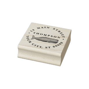 Antieke 19e-eeuwse walvistekening N Rubberstempel