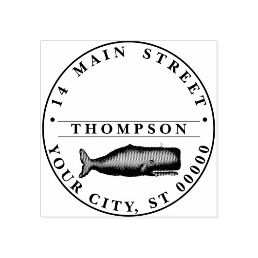 Antieke 19e-eeuwse walvistekening N Rubberstempel (Afrduk)