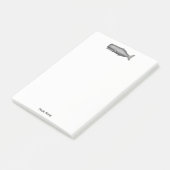 Antieke 19e-eeuwse walvistekening post-it® notes (Schuin)