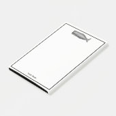 Antieke 19e-eeuwse walvistekening post-it® notes (Schuin)