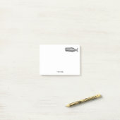 Antieke 19e-eeuwse walvistekening post-it® notes (Op bureau)