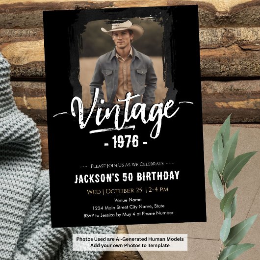 Antieke 50e verjaardag kaart