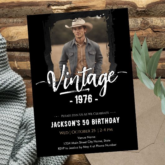 Antieke 50e verjaardag kaart