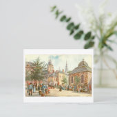 Antieke Aachen Duitsland Fischmarkt Briefkaart (Staand voorkant)