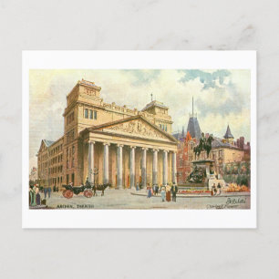 Antieke Aachen Duitsland Theater Briefkaart