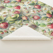 Antieke Aardbeituin Botanische Aquarel Sherpa Deken (3/4)
