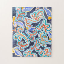 Antieke Abstracte Aquarel Kunst Legpuzzel
