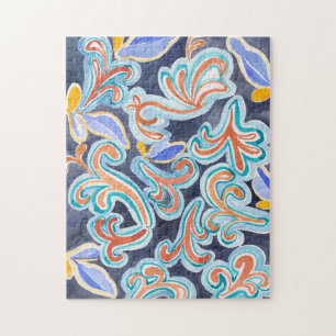 Antieke Abstracte Aquarel Kunst Legpuzzel
